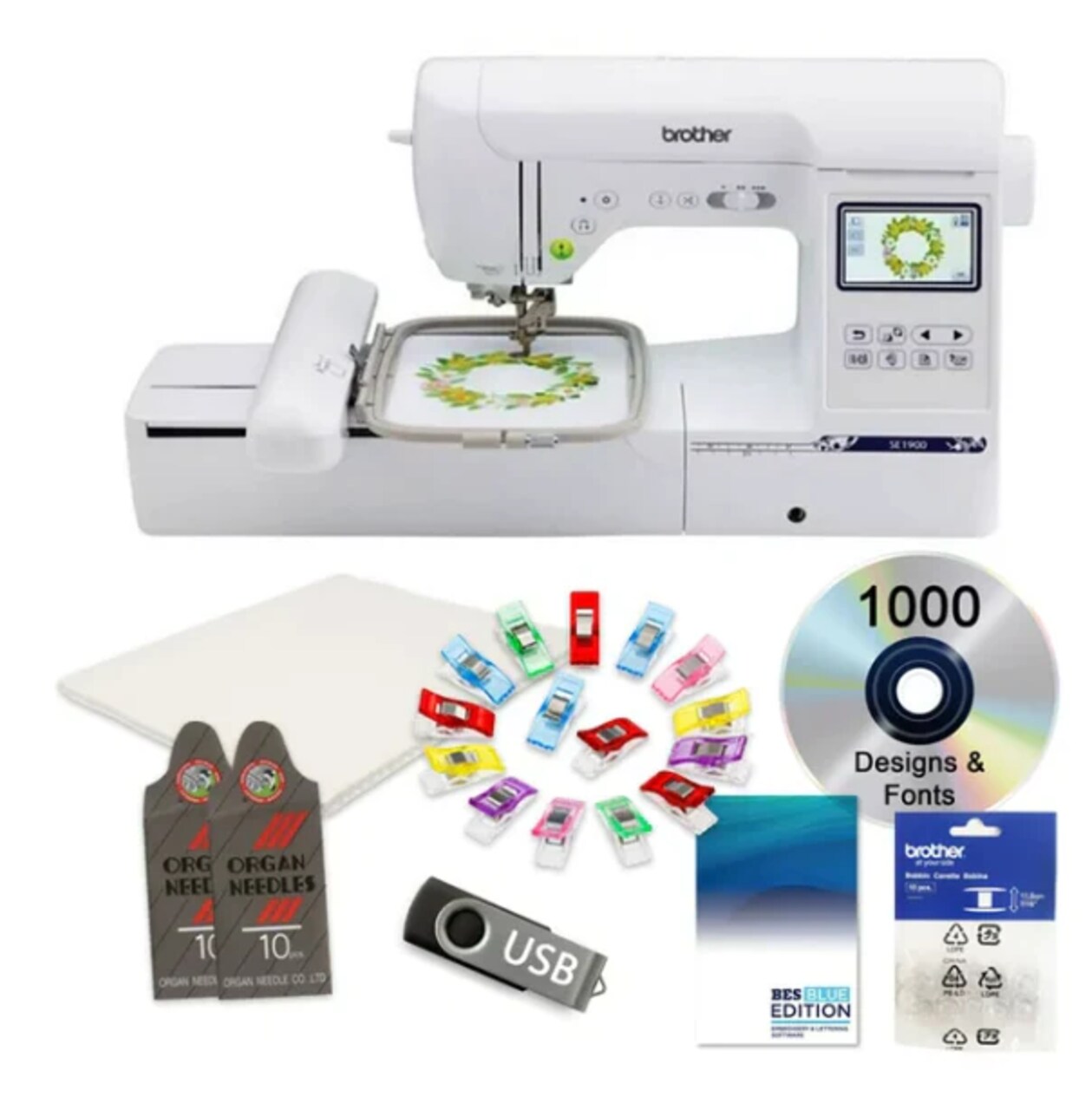Brother SE1900 Sewing and Embroidery Machine 7x5 With SABESBLUE Software and $199 Bonus Bundle